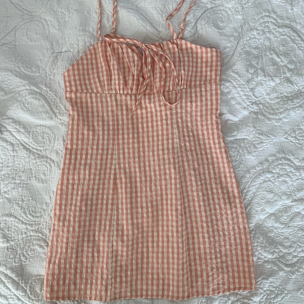 ZAFUL Pink Plaid Dress